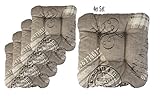 Riyashop 4er Set Sitzkissen Stuhlkissen Streifen Kissen Stuhlkissen Softkissen 40 x 40 cm Print Taupe Riyashop 4er Set Sitzkissen Stuhlkissen Streifen Kissen Stuhlkissen Softkissen 40 x 40 cm Print Taupe