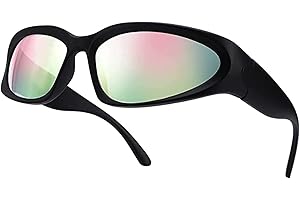 YUELUQU Y2K Wrap Around Sunglasses Men's Women's Futuristic Outdoor Sports Sunshade UV400 Glasses