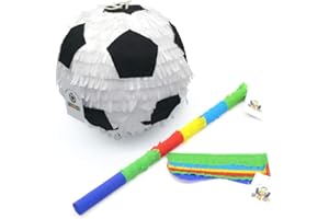 Nislai Piñata Calcio Piñata Set | Geburtstag Piñata | Fußball Abschied | Hochzeiten | Junggesellinnenabschied | 3D-Design | einschließlich Stock und Maske | Maße ca. 25 x 25 x 25 cm