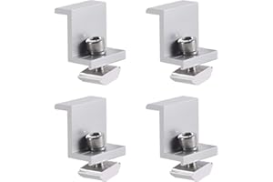 PARTSEE Kit de fixation pour panneau solaire, borne de bord de panneau solaire, borne d'extrémité solaire, panneau solaire réglable, 4 supports panneaux solaires, pour modules de hauteur 30 mm