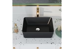 DEER VALLEY Vasque à Poser Salle de Bain - DeerValley Ally Vasque a Poser Rectangulaire, Vasque à Poser au-dessus du Comptoir Lavabo Salle de Bain 48,3 cm – Noir Mat