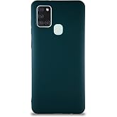 KZY İletişim Samsung Galaxy A21S ile Uyumlu Kılıf Soft Premier Renkli Silikon Kapak - Yeşil