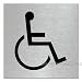 Produktbild Türschild l WC Schild l Toilettenschild"Rollstuhl" l Aluminium l Edelstahloptik l 120 x 120 mm l Ofform Design l Nr.17104-S