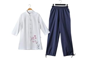 KSUA Arts Martiaux Femmes Costume Coton Tai Chi Uniforme Kung Fu Chinois vêtements Wing Chun vêtements avec Manches Trois Quarts