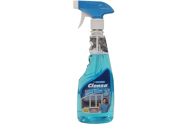 Clenza Glass & Multi-Surface Cleaner Spray (450 ml)-Ready to Use -Streak Free Shine for Windows, Mirrors, Countertops, Kitchen Appliances-For Home, Office, Car Windshield Rose Fragrance