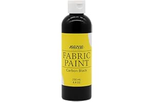 Nazca Colors Schwarze Textilfarbe 250ml - Stoffmalfarben für Stoff und Leder ideal zum Bemalen von Kleidung, T-Shirts, Jeans, Taschen, Stoff- und Lederschuhen – große Abdeckungskapazität