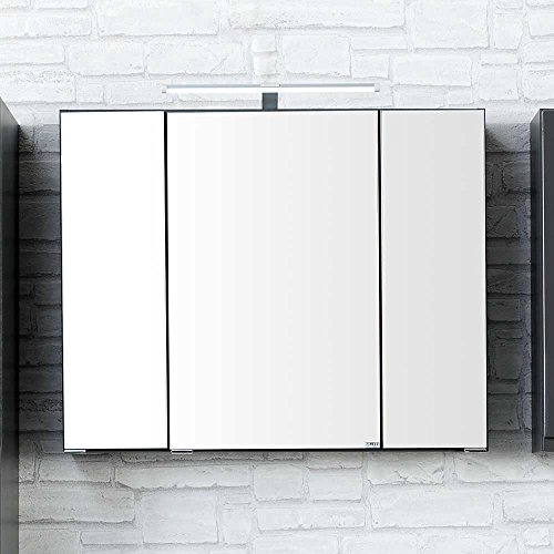 3D Spiegelschrank in Anthrazit LED Beleuchtung Breite 100 cm Pharao24 - 2