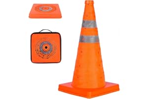 GUARDLEAD Cônes de sécurité de la Circulation Pliables, 1 cônes Pop - up Polyvalents avec Cercles réfléchissants pour Le stationnement Routier, la Pratique de la Conduite (1, 45cm)