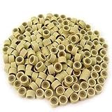 E-TING Hair Extension Accessories 200 PCS 5mm Blonde Color Silicone Lined Micro Rings Links Beads Linkies For I bonded Tipped Hair Extensions