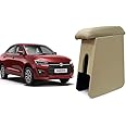 Sca Heavy Quality ArmRest Custom fit Wooden and Rexine Center Console- for Maruti Suzuki Dzire 2024 Onwards - Beige Color