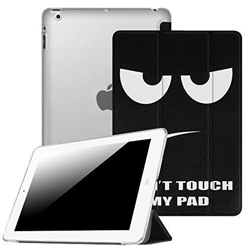 Fintie iPad 2 / 3 / 4 Hülle Case - Ultra Slim Superleicht Schutzhülle mit Lichtdurchlässig Rückseite Abdeckung Smart Cover Tasche mit Auto Schlaf / Wach und Standfunktion für Apple iPad 2 / iPad 3 / iPad 4 Retina Tablet, Don't Touch