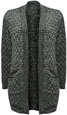 Made by Blush Avenue® Ladies New Long Chunky Cable Waffle Knit Long Boyfriend Pocket Top Cardigan S-XL