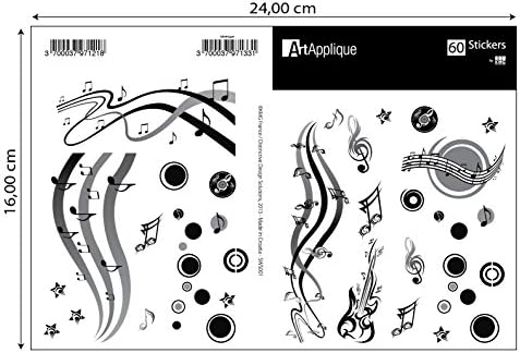 Musical Waterproof Decal Stickers for Phones, Snowboard, Laptop Luggage, Bicycle, Skateboard, Toys, Suitcases Motorbike, Guitar, Car and more.