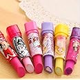 ART RANGER Girl's Cartoon Lipstick Shaped Eraser 6 pcs Non-Toxic Eraser