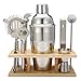 Produktbild Skymore Cocktailshaker Set 9 Pcs enthält mit Cocktail Shaker + Cocktail Messbecher + Cocktail Sieb + Eiszange + Flaschenöffner + Löffel + Messer + Rack aus Holz