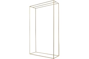 SANBOUSI Metall Hochzeitsbogen Ballonbogen Goldener Rechteckig Metallrahme Luftballon Blumenbogen Hintergrundständer für Zeremonie, Geburtstagsfeier, Garten 280x162x55 cm