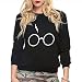 Produktbild Unbekannt Sweatshirt Harry Potter GLÄSER Mädchen Blitz Feuerzeug Logo Schwarz (Größe L)