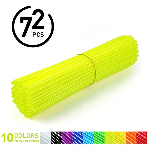 VGEBY Spoke Skins Motociclo, 72 Pcs Cerchioni Skins Dirt Bike Enduro Motocross Wheel Enduro Cerchione Ruota -10 Colori (Colore : Bright Yellow)