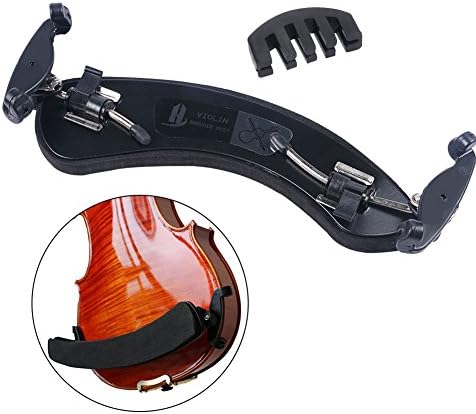 Shoulder Rest for 4/4 3/4 Violin in Aluminium Alloy Folding Lightweight Volin shoulder rest the height adjustable Not Move without fatigue (Includes Mute)