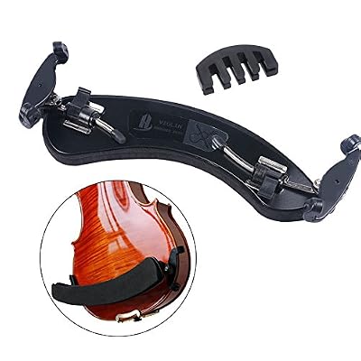 Vitasemcepli - Épaulière pour violon 3/4 et 4/4 en alliage d'aluminium léger pliable - Hauteur réglable - Le violon reste bien en place sans effort - Sourdine incluse