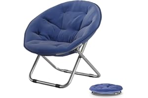 DuzLink Chaise de camping avec structure en métal - Chaise pliante pour enfant - Chaise de jardin rembourrée - Soucoupe - Pour jardin, salon, cour, extérieur, 80 x 80 x 76 cm
