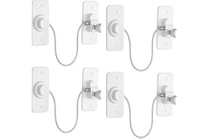 YTOOK Kindersicherung Fenster Ohne Bohren, 4 Stück Kabelschloss Fenster mit starkem Klebstoff für Fenster Kühlschrank Schrank Türen, Schrank und Schubladen, fenster kindersicherung für Haustiere