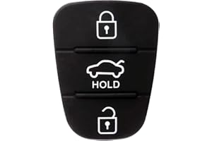 HIGH FIVE - Botonera de Repuesto para Llave Plegable de Hyundai i10, i20, i30, iX20, iX35, Elantra, KIA Rio, Ceed, Optima, Picanto o Proceed (Color Negro)