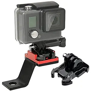 BOF GO-MTC-08 red Universal Aluminum Motorcycle Mirror/Pinchbolt Mount with Standard Arm for GoPro Hero 4, Session, Black, Silver, Hero+ LCD, 3+, 3, 2, 1 XIAOMI YI 2 4K SJ4000 SJ5000 SJ6000