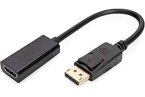 JUGNAW DisplayPort a HDMI 4K 60Hz, Adaptador Convertidor de Unidireccional DP Macho a HDMI Hembra para Portátil, Escritorio, Tarjetas Gráficas HP, DELL - Transmisión de Alta Definición