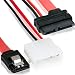 Produktbild Slimline S-ATA 13-Pin Kombo (7+6) | 2Pin IDE Molex + 7-Pin Datenkabel | 45 cm | SATA 7 + 6 Pol Buchse Serial ATA Lead Y-Adapter Strom Daten | / IDE für HDD/Festplatten mit 4Pin Molex IDE Stromkabel