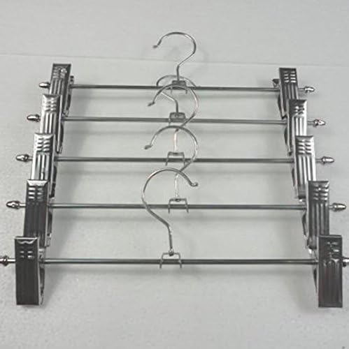 GFYWZ Pants rack Metal Stainless steel Trousers clip Clothes pin Pants rack Thickened Bold Slacks Hangers(pack of 2 group)