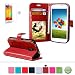 Produktbild Für Samsung Galaxy S5 Mini Leder Brieftasche Hülle Case Flip Cover - Funyye [Dunkelrot Solide Farbe] Magnetic PU Ledertasche Hüllen Flip Cover Telefon-Kasten Handyhülle Bookstyle Wallet Brieftasche Card Slot Handycase Für Samsung Galaxy S5 Mini,Wallet Case Flip Cover Hüllen Schutzhülle Etui Ledertasche Lederhülle mit Standfunktion Kartenfächer Für Samsung Galaxy S5 Mini + 1 x Frei Displayschutzfolie