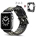 Produktbild taottao Leder Armband Band mit Rahmen für Apple Watch Series 1/2/3 42 mm, schwarz