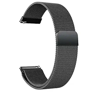 Acm Watch Strap Magnetic Loop 20mm Compatible with Amazfit Gts 2e Smartwatch Luxury Metal Chain Band Black