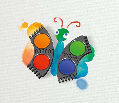 Faber-Castell 125023 – Farbkasten Connector mit 12 Farben, inklusive Clic and Go Pinsel, Größe 4 - 5