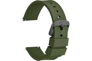 WOCCI Cinturino in Silicone Fibbia Nera, Sgancio Rapido, 13 Colori Cinturini di Ricambio per Orologi in Gomma, 14mm 16mm 18mm 20mm 22mm 24mm