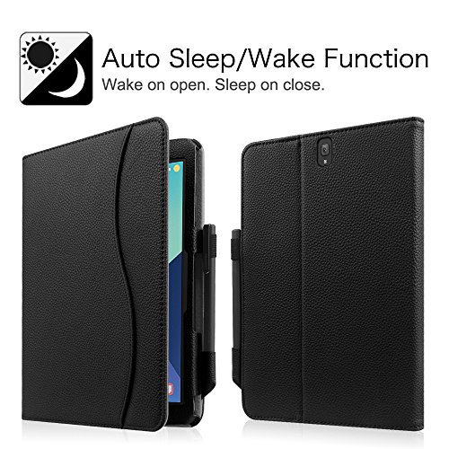 Fintie Samsung Galaxy Tab S3 9.7 Hülle – Multi-Winkel Betrachtung Kunstleder Schutzhülle Case Cover Tasche Etui mit Dokumentschlitze und Auto Schlaf / Wach Funktion für Samsung Galaxy Tab S3 T820 / T825 24,58 cm (9,68 Zoll) Tablet-PC, Schwarz - 4
