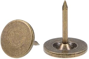 Unifizz 30Pcs Upholstery Tacks 11mmx13mm Decorative Flat Head Furniture Nails Pins Bronze Tone for Sofa, Chair, Headboards, Carpets, Woodcraft