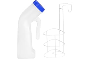ALEEIK Urinflasche für Männer Frauen Urinflaschen 1000ml Notfall Urinal Tragbare Mobile Toilette Pinkelflasche mit Betthalter Harnflasche mit Schraubdeckel für Reisen Notfall Bett Camping