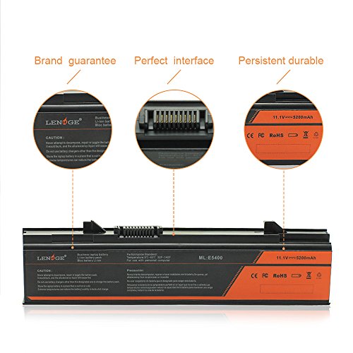 LENOGE Hochleistung Neu Akku Für Dell Li-ion Ersatz Laptop Batterie E5400, E5500, E5410, E5510, Ersetzt: KM742, KM760, T749D, WU841, 451-10616, RM668, KM970, 312-0762, MT332, MT196 (11.1V/5200MAH) - 5