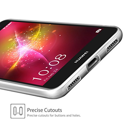 Custodia Huawei Nova Young Cover + Pellicola Protettiva in Vetro Temperato , Leathlux Morbido Trasparente Silicone Custodie Protettivo Bumper Chiaro Flessibile TPU Gel Sottile Cover per Huawei Nova Young / Huawei Y5 III / Huawei Y5 3 / Huawei Y5 2017 5.0 Pollici