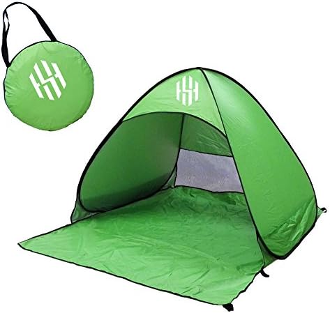 Hot SkyPop Up Beach Tent โ Portable Backyard, Swimming or Camping Outdoor Sun Shelter โ UV Protection for Kids, Adults & Families โ Lightweight, No Assembly Required (Green)
