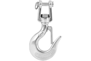 BYUP koulate Sicherheits-Wirbelhaken aus Edelstahl 304 mit Verriegelungshaken Drehbarer Lasthaken Kettenhaken 650kg / 1000kg(2#)