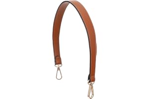 DOPENSPI Shoulder Bag Strap, PU Leather Short Handbag Handle Strap 19 Inch Leather Purse Straps with Swivel Clasps Shoulder Bag Straps Replacement for Purse Tote Handbag Shoulders Bags(Brown)