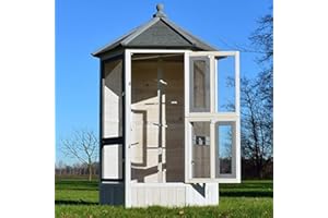 BB LOISIR Voliere Cage a Oiseaux en Bois de Haute Qualite 100 x 180 x 100 cm Modele Luise 309