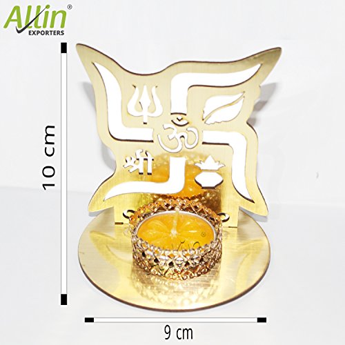 Allin Exporters Traditional Swastika Shadow Tea Light Candle Holder Metal Candle Light Holder Set - Designer Votive Candle Holder Stand Table Decorative Candle Holders for Puja Room, Living Room & Office RS.245 (76.00% Off) - Amazon