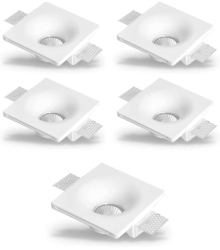 Portafaretto Da Incasso In Gesso Quadrato – Verniciabile E A Scomparsa Per Cartongesso - copertina
