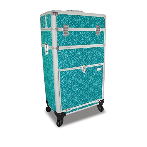 Roo Beauty Tanzania Beauty Trolley Hairdressing Case, Manicure And Nail Case In Imperial Teal