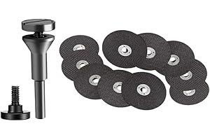 FUNNYTEK 10Pcs 3 inch Cut Off Wheels with 1/4 in Mounting Mandrel Kit for Die Grinder, Metal Cutting Discs for Rotary Tool Drill Attachment Cutter Die Grinder Accessories