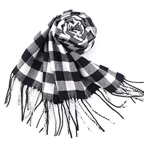 Preisvergleich Produktbild MBW Winterschal für Herren Karomuster in schwarz / weiss Strickschal Herbstschal Männerschal